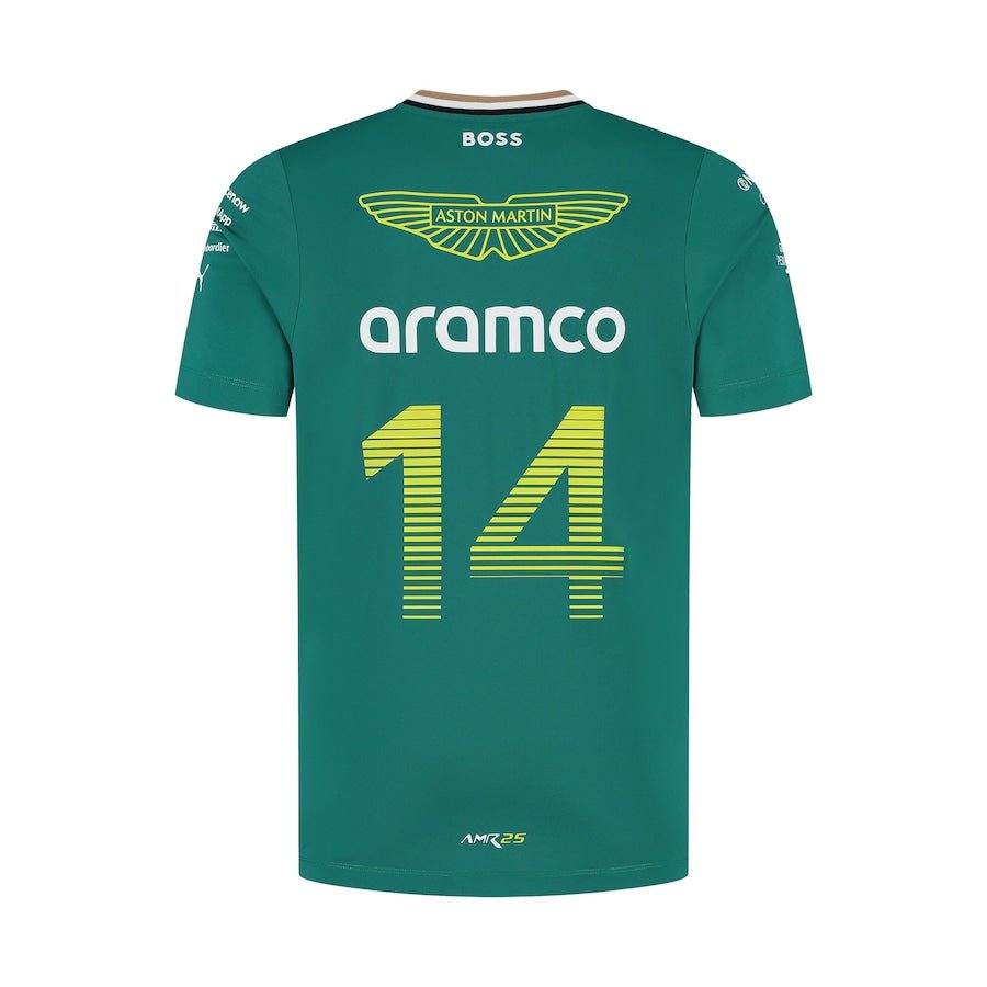 Aston Martin Aramco Cognizant F1 2025 Fernando Alonso Team Driver T-Shirt | Racing Shirt | Sportcify |