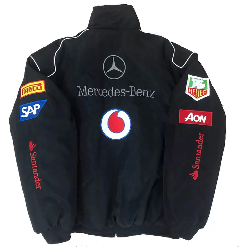 Black Mercedes Vintage Racing Jacket | Racing Jacket | Sportcify |