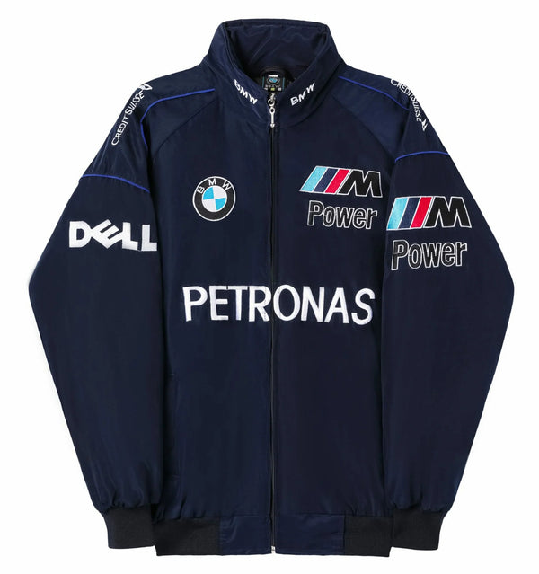 Blue BMW Vintage Racing Jacket - Sportcify High Quality American Football Jerseys | NFL Jerseys