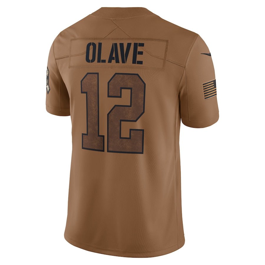 Chris Olave Brown New Orleans Saints 2023 Salute To Service Limited Jersey | American Football Shirts | Sportcify |