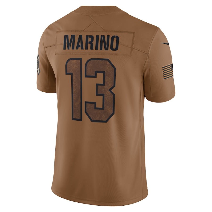 Dan Marino Brown Miami Dolphins 2023 Salute To Service Retired Player Limited Jersey | American Football Shirts | Sportcify |