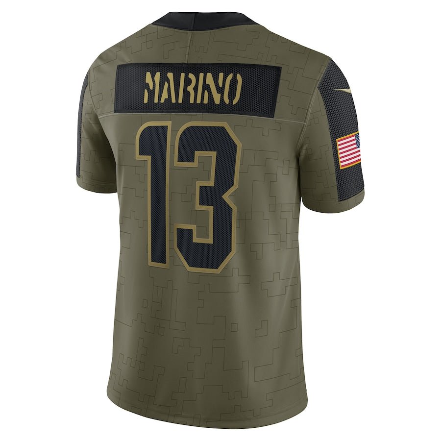 Dan Marino Olive Miami Dolphins 2021 Salute To Service - Limited Player Jersey | NFL Jersey | Sportcify |