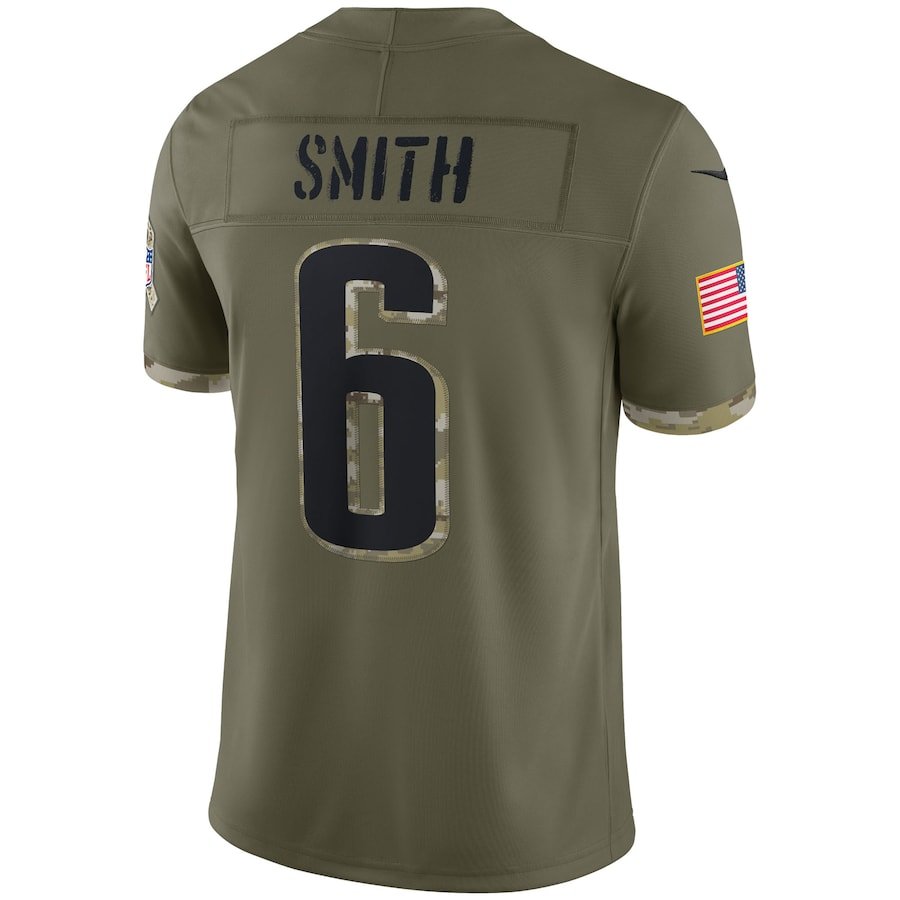 DeVonta Smith Olive Philadelphia Eagles 2022 Salute To Service Limited Jersey | American Football Shirts | Sportcify |