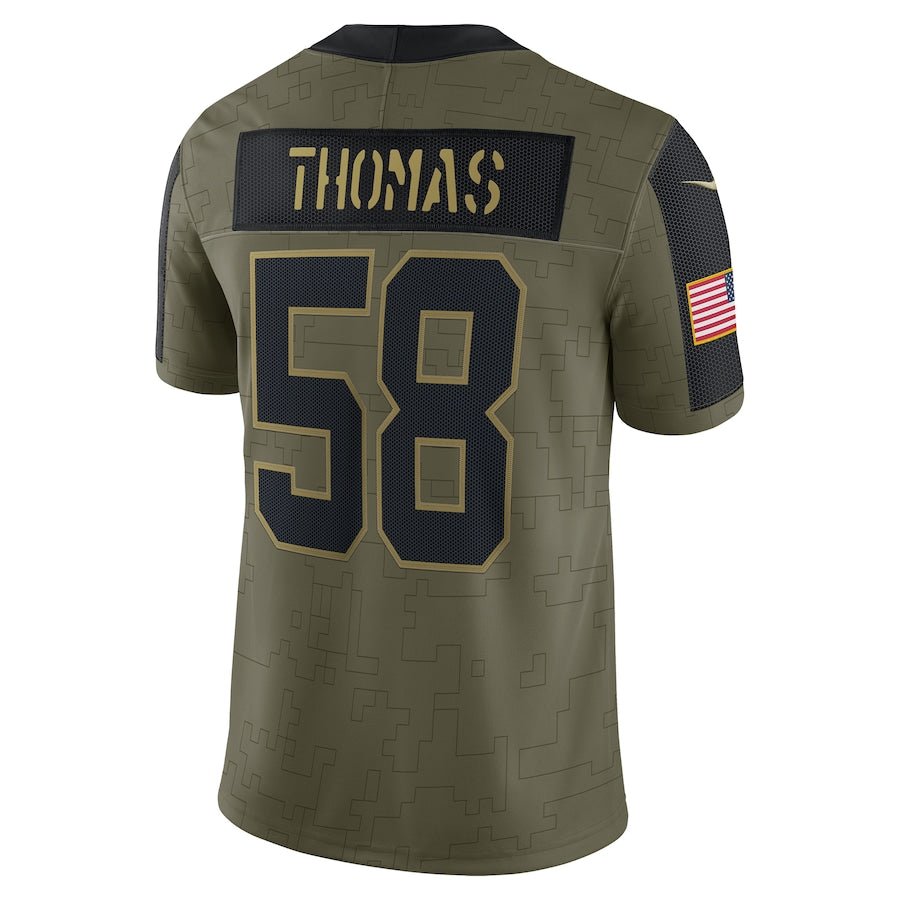 Derrick Thomas Olive Kansas City Chiefs 2021 Salute To Service Retired Player Limited Jersey | NFL Jersey | Sportcify |