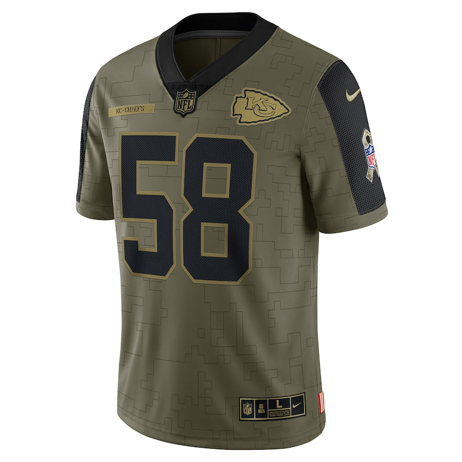 Derrick Thomas Olive Kansas City Chiefs 2021 Salute To Service Retired Player Limited Jersey