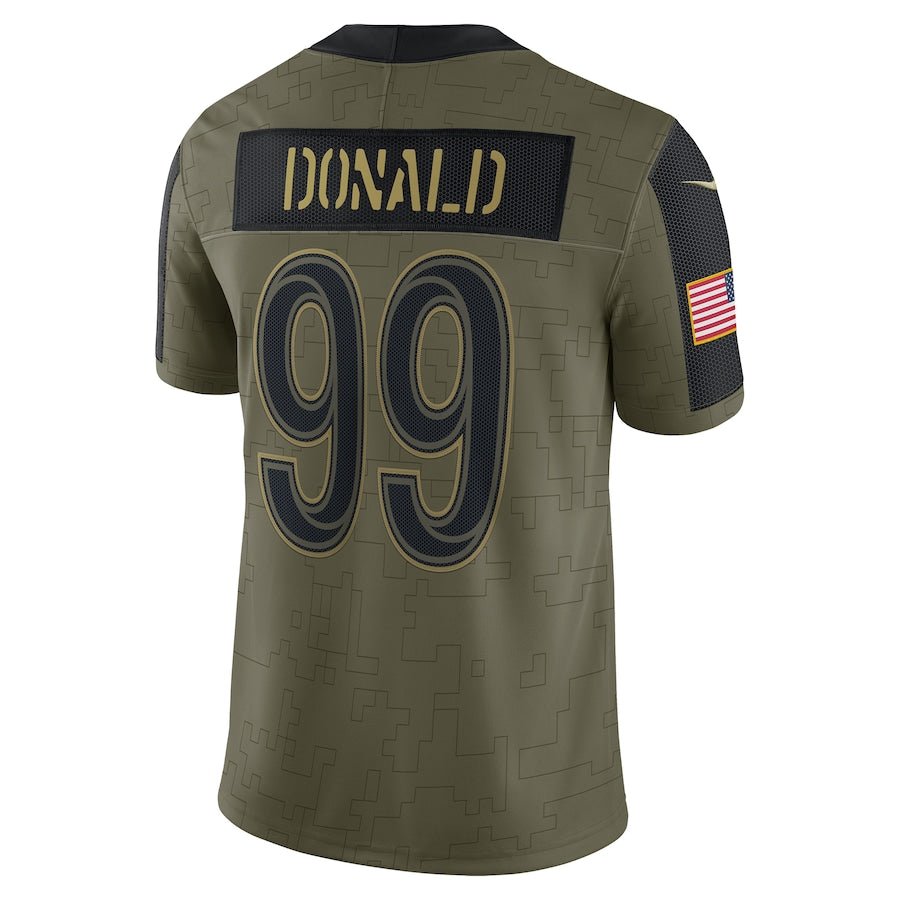 Donald Olive Los Angeles Rams Salute To Service 2021 Limited Player Jersey | NFL Jersey | Sportcify |
