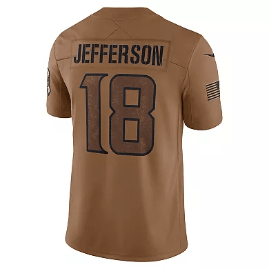 Justin Jefferson Brown Minnesota Vikings 2023 Salute To Service Limited Jersey | American Football Shirts | Sportcify |