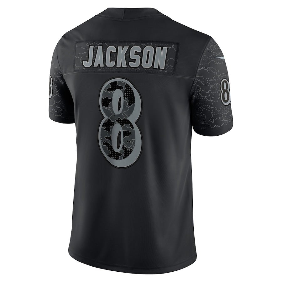 Lamar Jackson Black Baltimore Ravens RFLCTV - Limited Jersey | American Football Shirts | Sportcify |