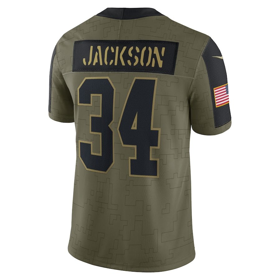 Las Vegas Raiders Bo Jackson Olive 2021 Salute To Service Retired Player Limited Jersey | NFL Jersey | Sportcify |