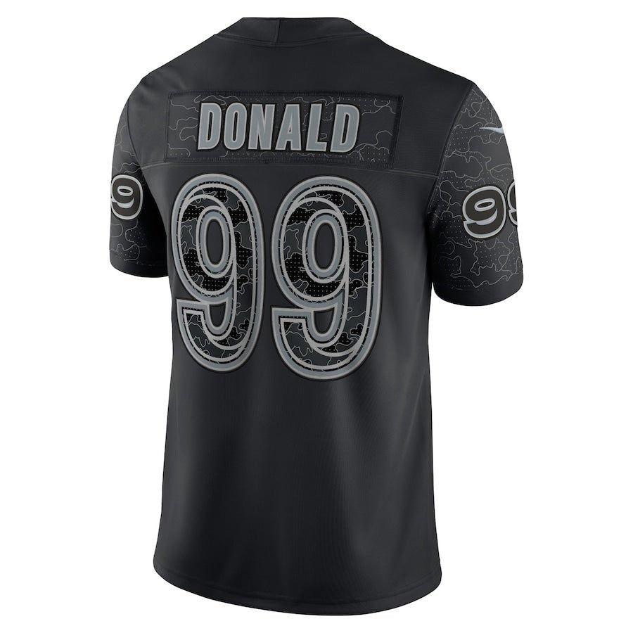 Los Angeles Rams Aaron Donald Black RFLCTV Limited Jersey | American Football Shirts | Sportcify |