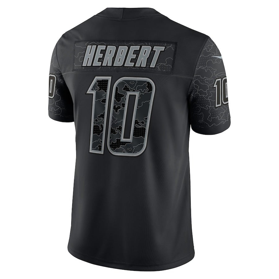 Los Angeles Chargers Justin Herbert Black RFLCTV Limited Jersey | American Football Shirts | Sportcify |