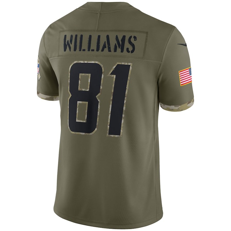 Los Angeles Chargers Olive 2022 Salute To Service Limited Jersey | American Football Shirts | Sportcify |