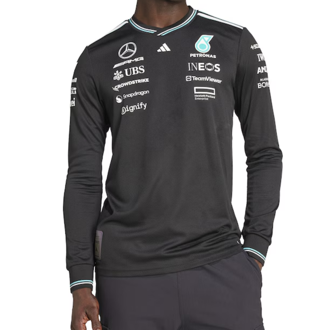 Driver Jersey Mercedes-AMG Petronas Formula One Team Long Sleeve T-shirt 2025 - Black