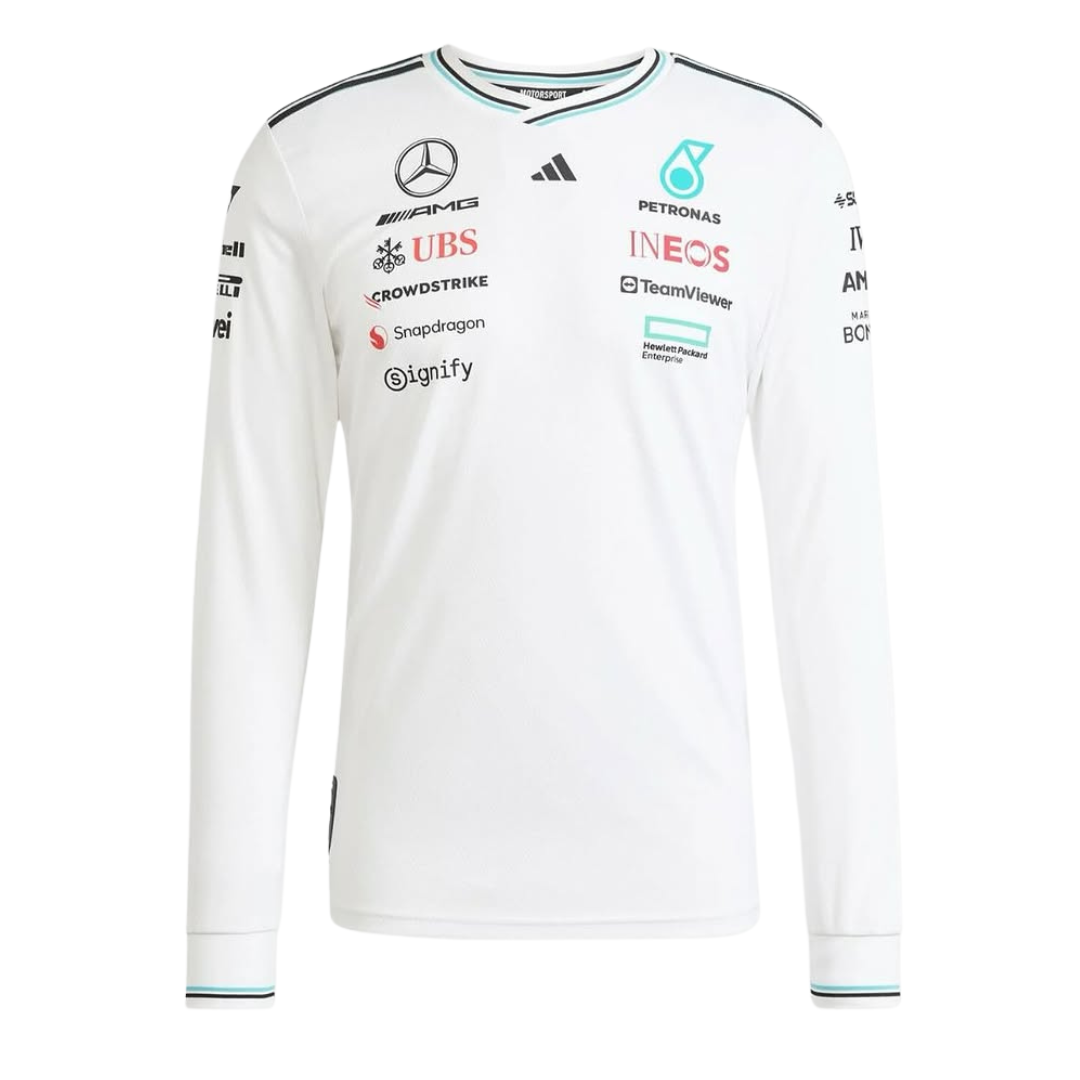 Driver Jersey Mercedes-AMG Petronas Formula One Team Long Sleeve T-shirt 2025 - White