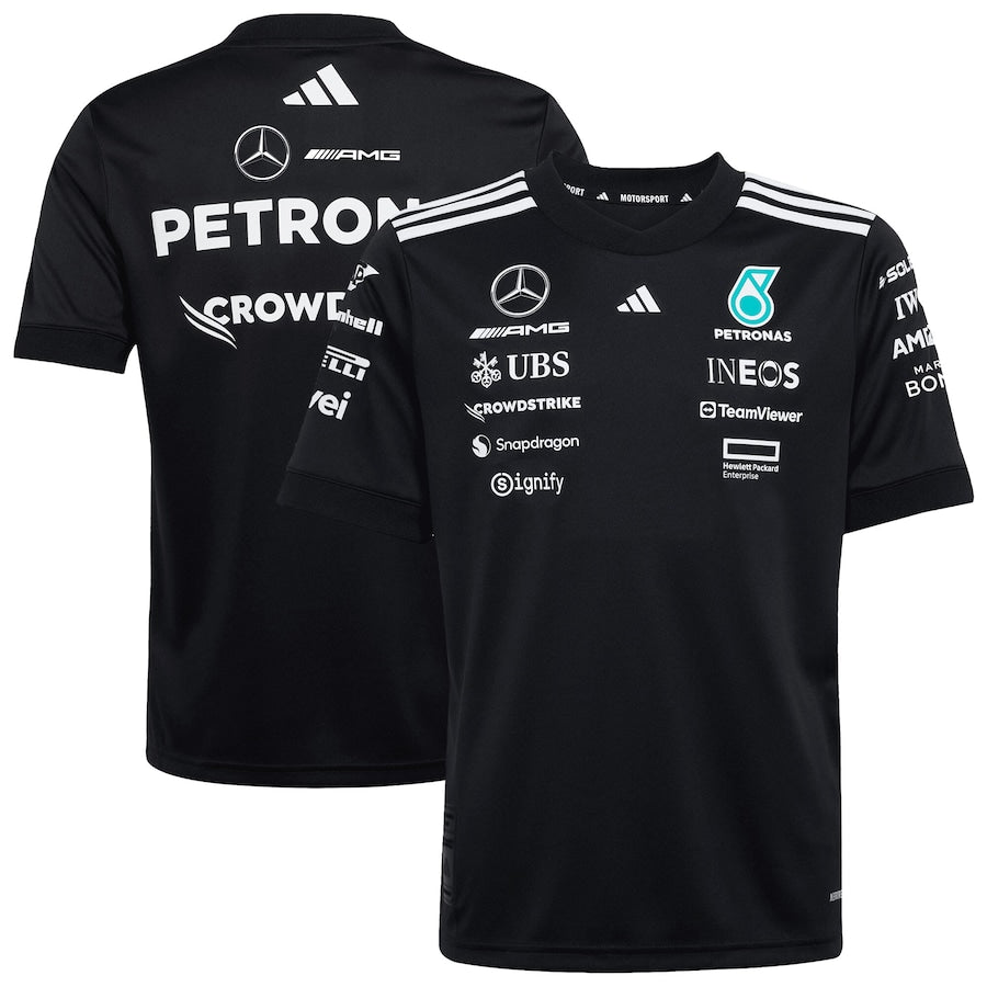 Mercedes AMG Petronas adidas F1 2025 Team Driver T-Shirt - Black