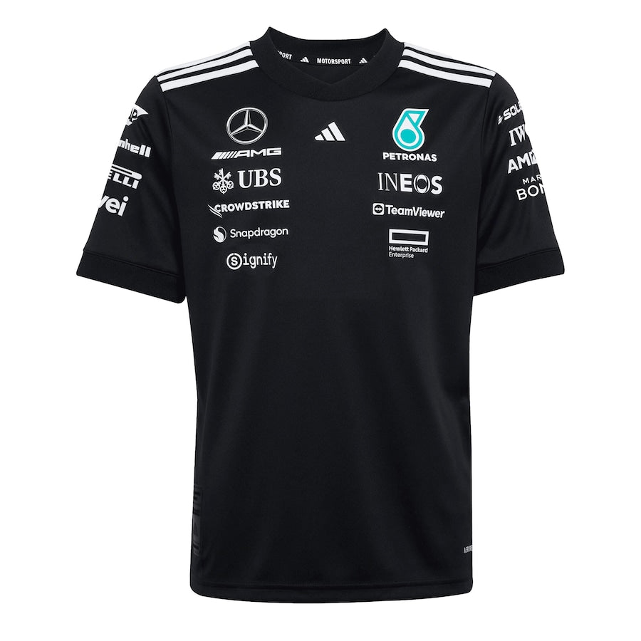 Mercedes AMG Petronas adidas F1 2025 Team Driver T-Shirt - Black