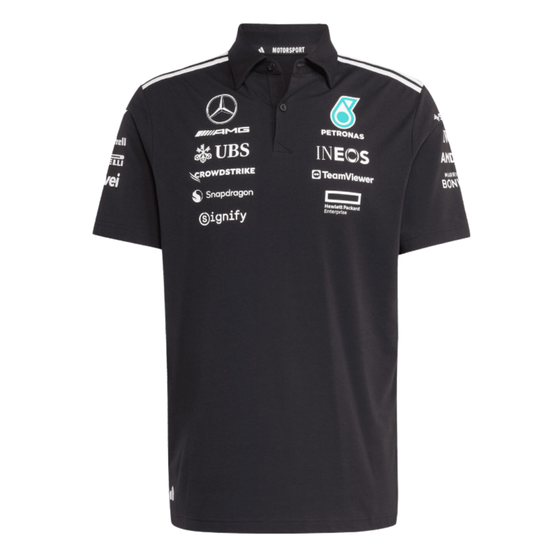 Mercedes AMG Petronas adidas F1 2025 Team Polo - Black