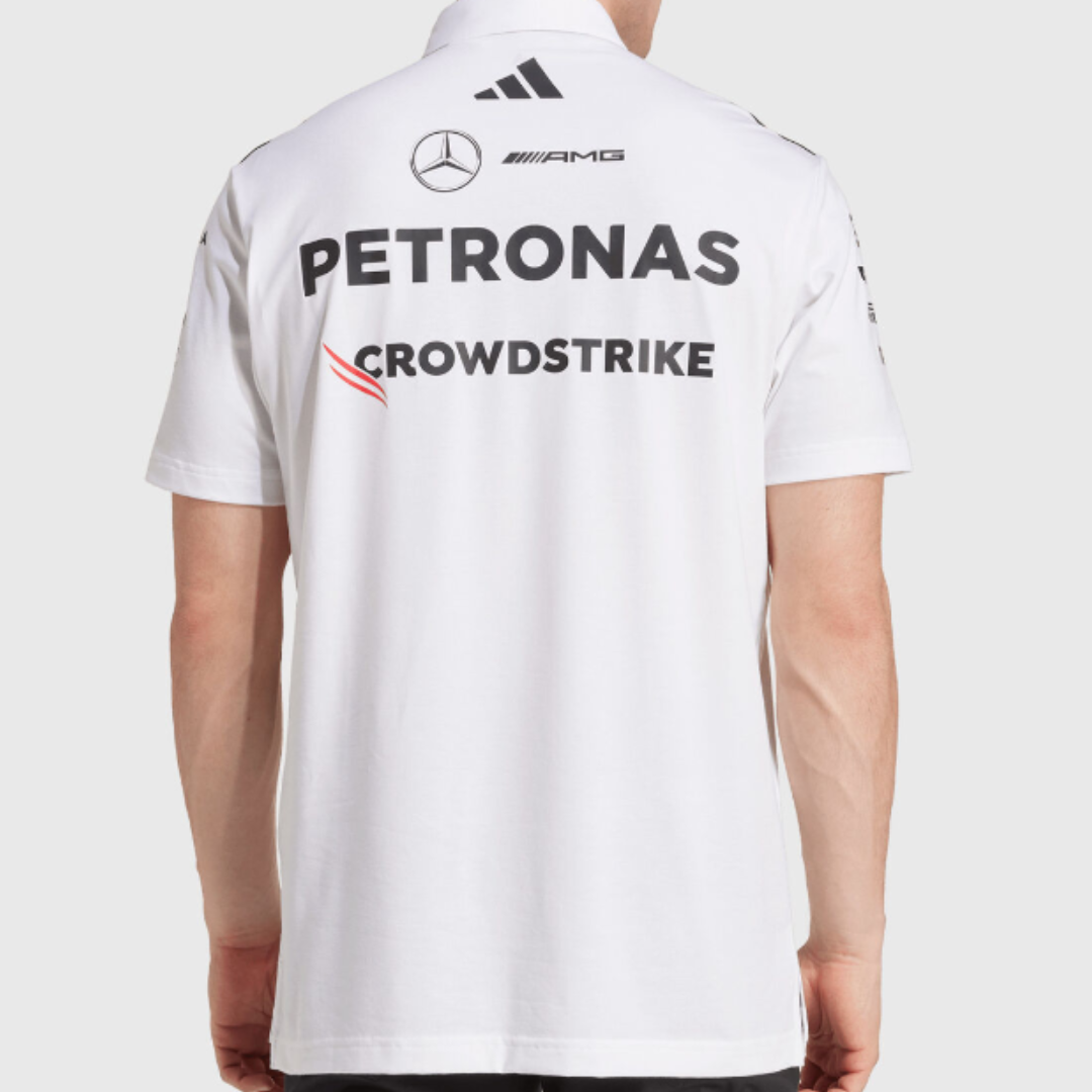 Mercedes AMG Petronas adidas F1 2025 Team Polo - White