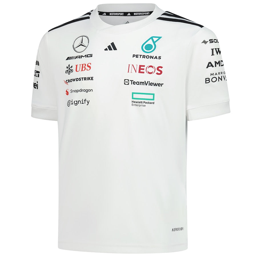 Mercedes AMG Petronas adidas F1 2025 Team Driver T-Shirt - White