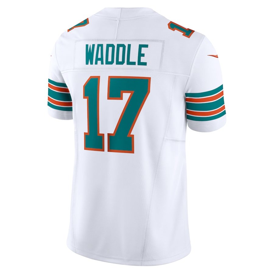 Miami Dolphins Jaylen Waddle White Vapor Jersey | American Football Shirts | Sportcify |