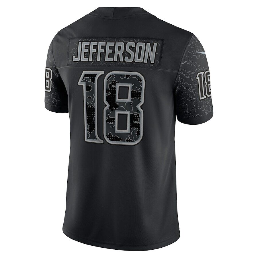 Minnesota Vikings Justin Jefferson Black RFLCTV Reflective Limited Jersey | American Football Shirts | Sportcify |