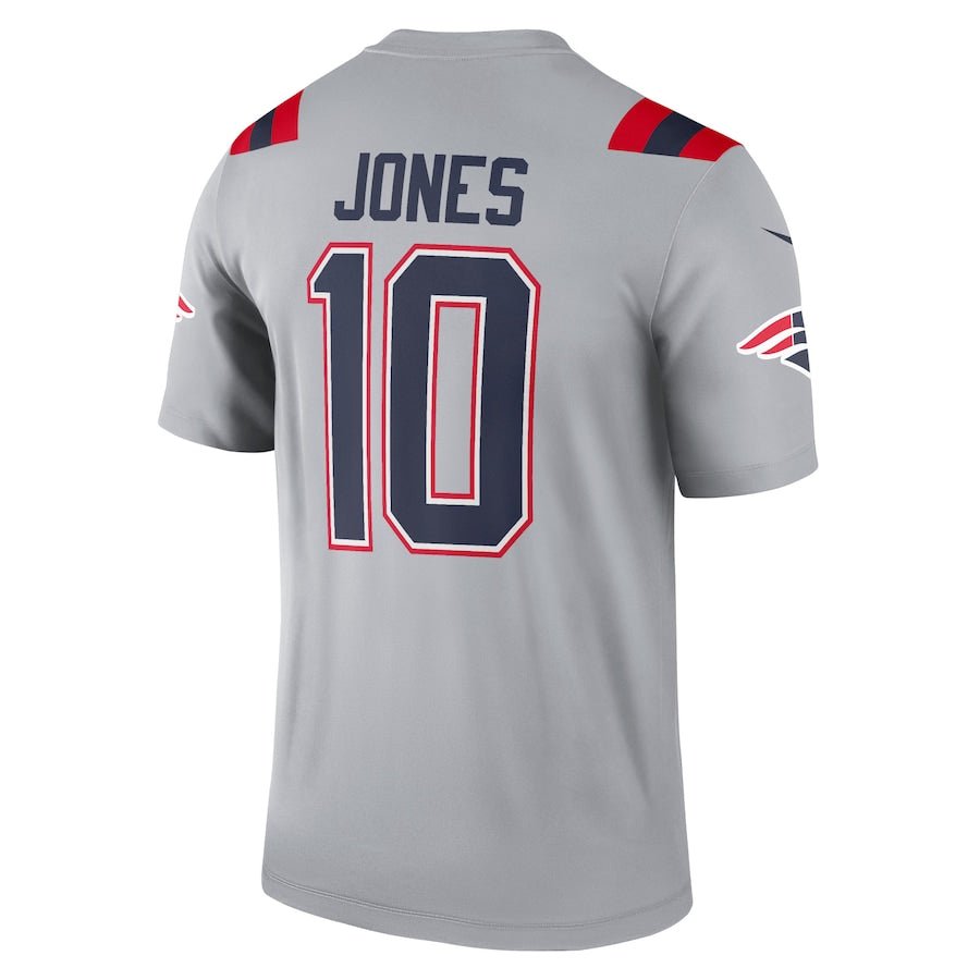New England Patriots Mac Jones Gray Inverted Legend Jersey | American Football Shirts | Sportcify |