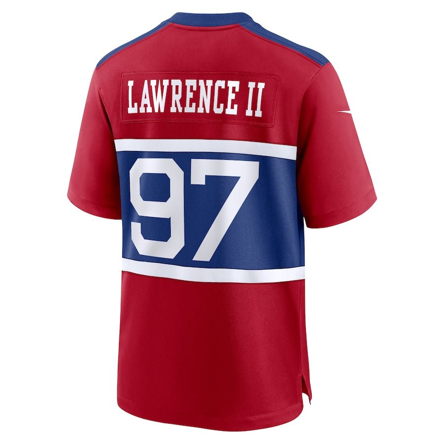 New York Giants Dexter Lawrence II Century Red Alternate Player Game Jersey | American Football Shirts | Sportcify |