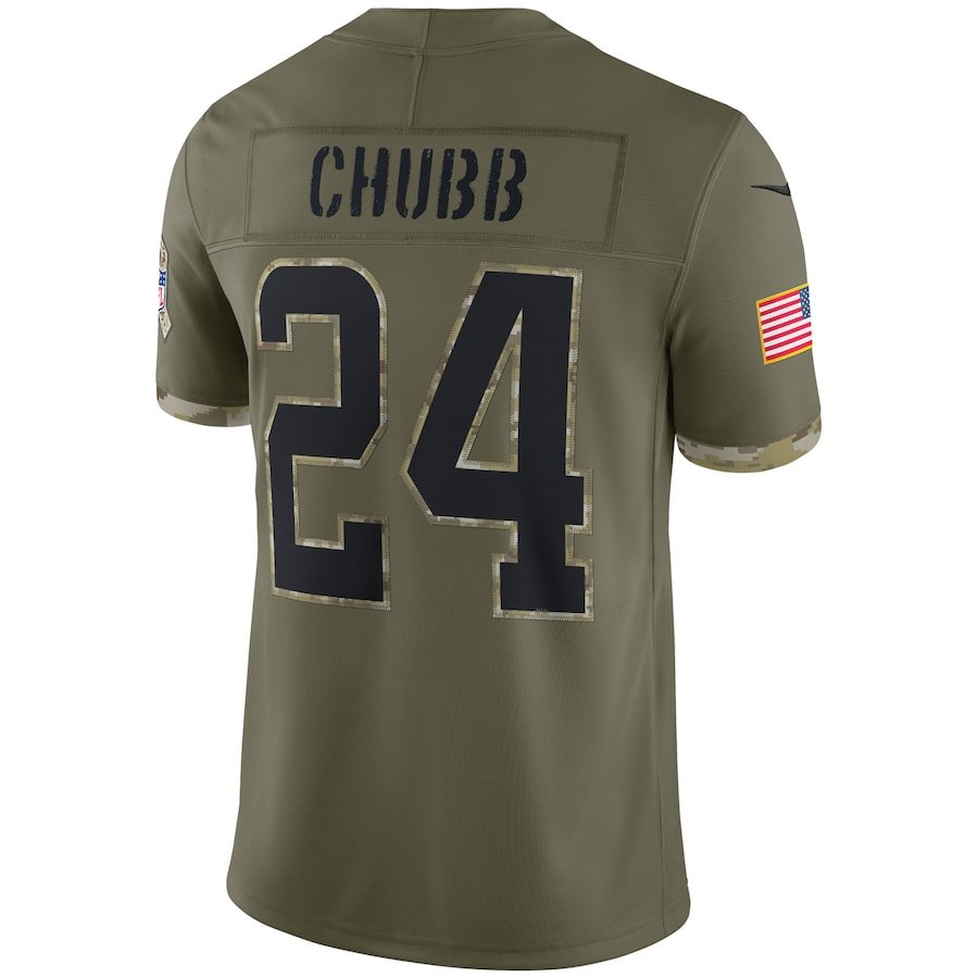 Nick Chubb Olive Cleveland Browns 2022 Salute To Service Limited Jersey | American Football Shirts | Sportcify |