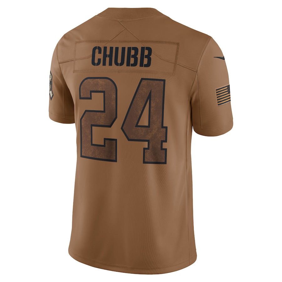 Nick Chubb Brown Cleveland Browns 2023 Salute To Service Limited Jersey | American Football Shirts | Sportcify |