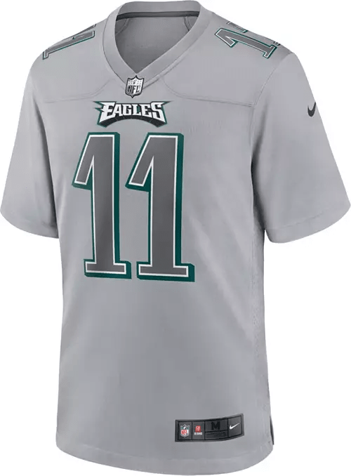 Philadelphia Eagles A.J. Brown Atmosphere Grey Game Jersey | American Football Shirts | Sportcify |