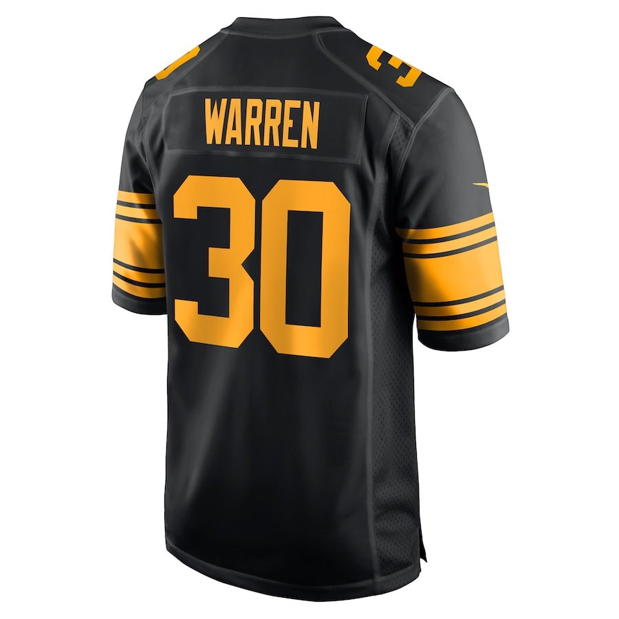 Pittsburgh Steelers Jaylen Warren Black Alternate Game Jersey | American Football Shirts | Sportcify |