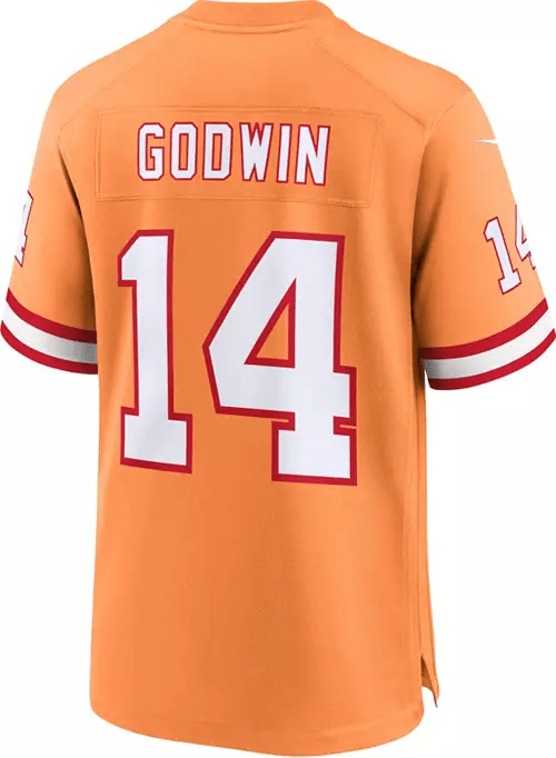 Tampa Bay Buccaneers Chris Godwin #14 Alternate Orange Game Jersey | Football Shirts | Sportcify |