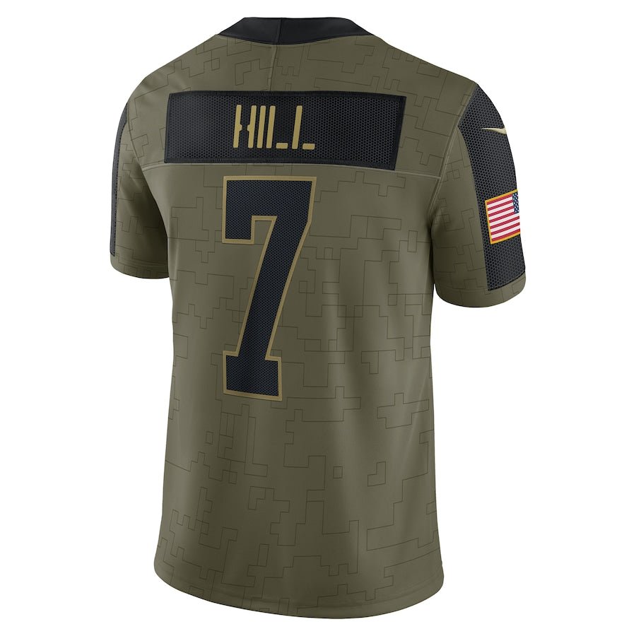 Taysom Hill Olive New Orleans Saints Salute To Service 2021 Limited Player Jersey | NFL Jersey | Sportcify |