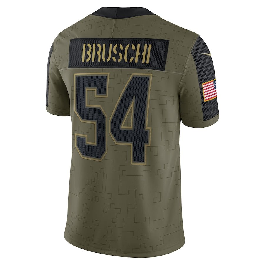 Tedy Bruschi Olive New England Patriots 2021 Salute To Service - Limited Player Jersey | NFL Jersey | Sportcify |