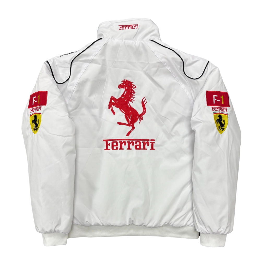 White Ferrari Vintage Racing Jacket