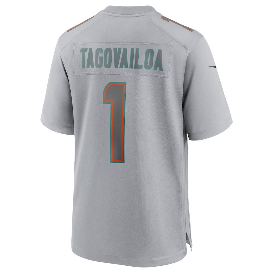 Tua Tagovailoa Gray Miami Dolphins Atmosphere Fashion Game Jersey | American Football Shirts | Sportcify |