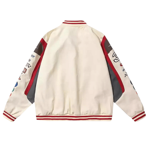 White M&M Vintage Racing Jacket | Racing Jacket | Sportcify |
