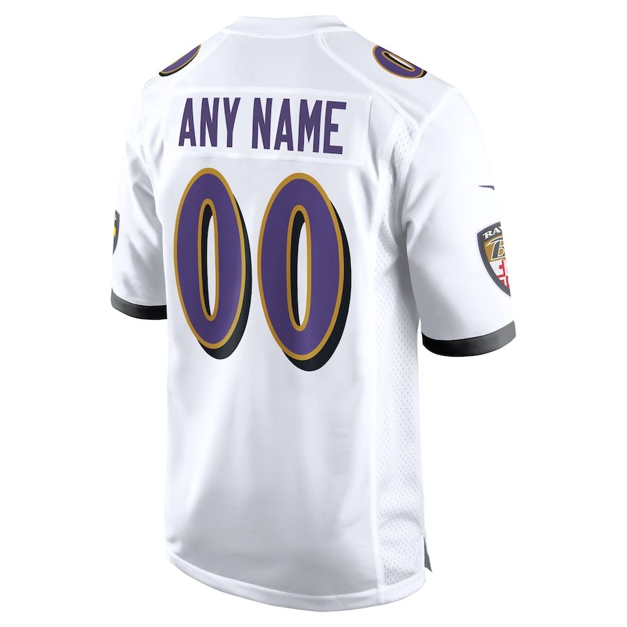 White Baltimore Ravens Custom Game Jersey | American Football Jersey | Sportcify |