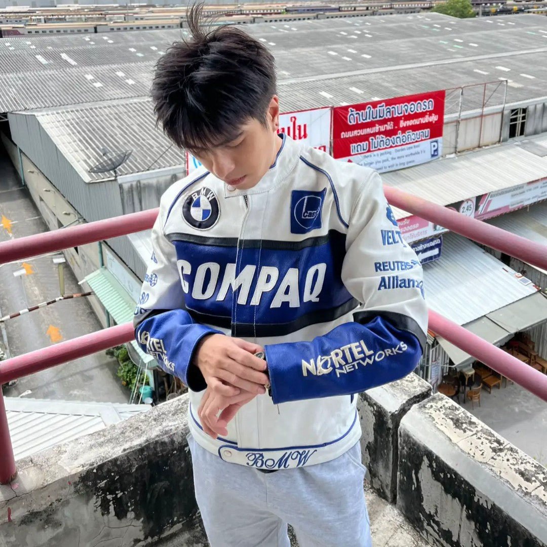 BMW COMPAQ Vintage Racing Leather Jacket | Racing Jacket | Sportcify |