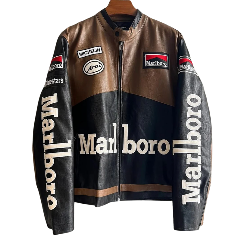 Retro Marlboro Leather Racing Jacket