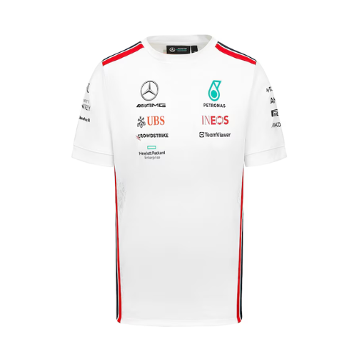 2023 WHITE MERCEDES TEAM FORMULA 1 SHIRT - Sportcify High Quality American Football Jerseys | NFL Jerseys