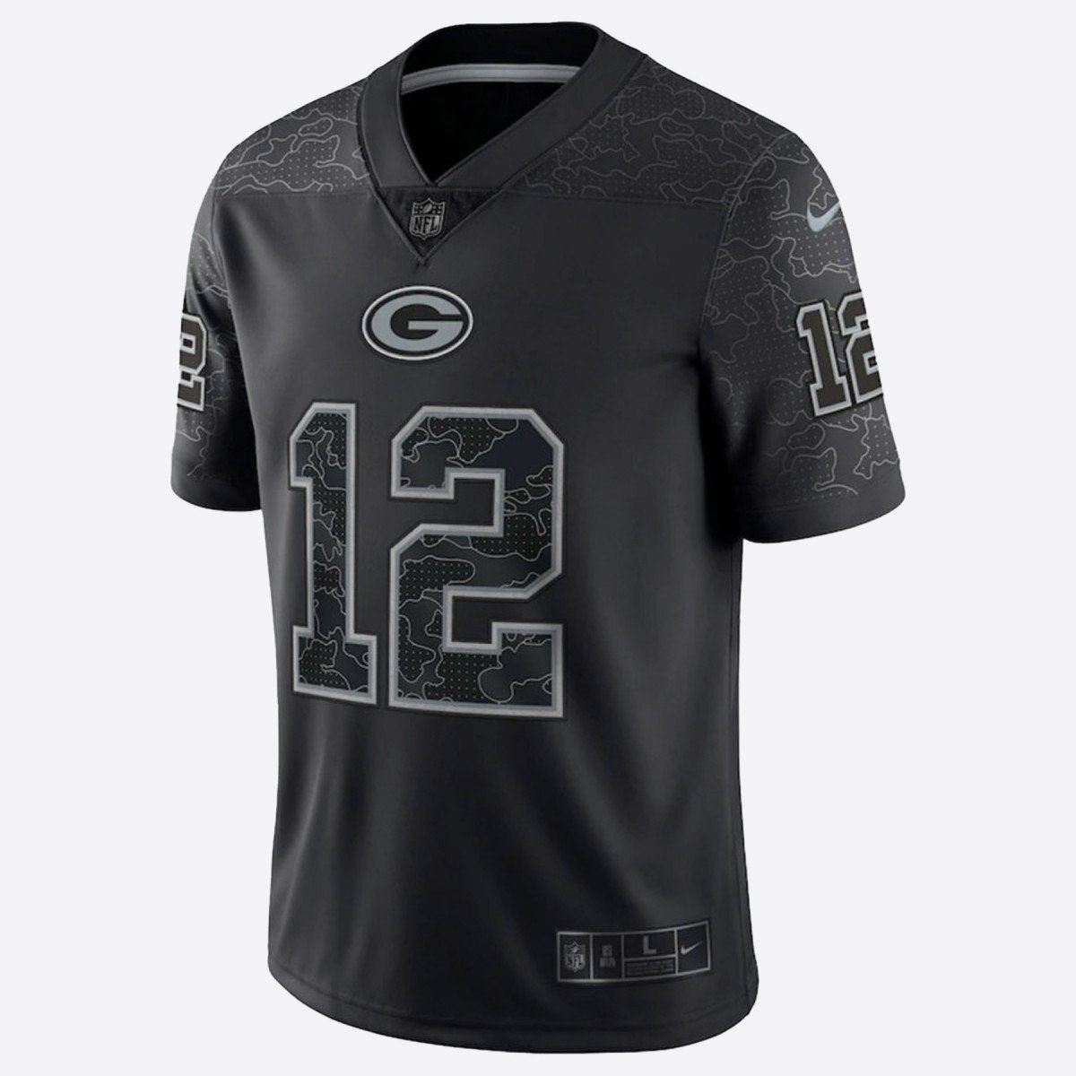 Aaron Rodgers Green Bay Packers Reflective Jersey Black - Sportcify High Quality American Football Jerseys | NFL Jerseys