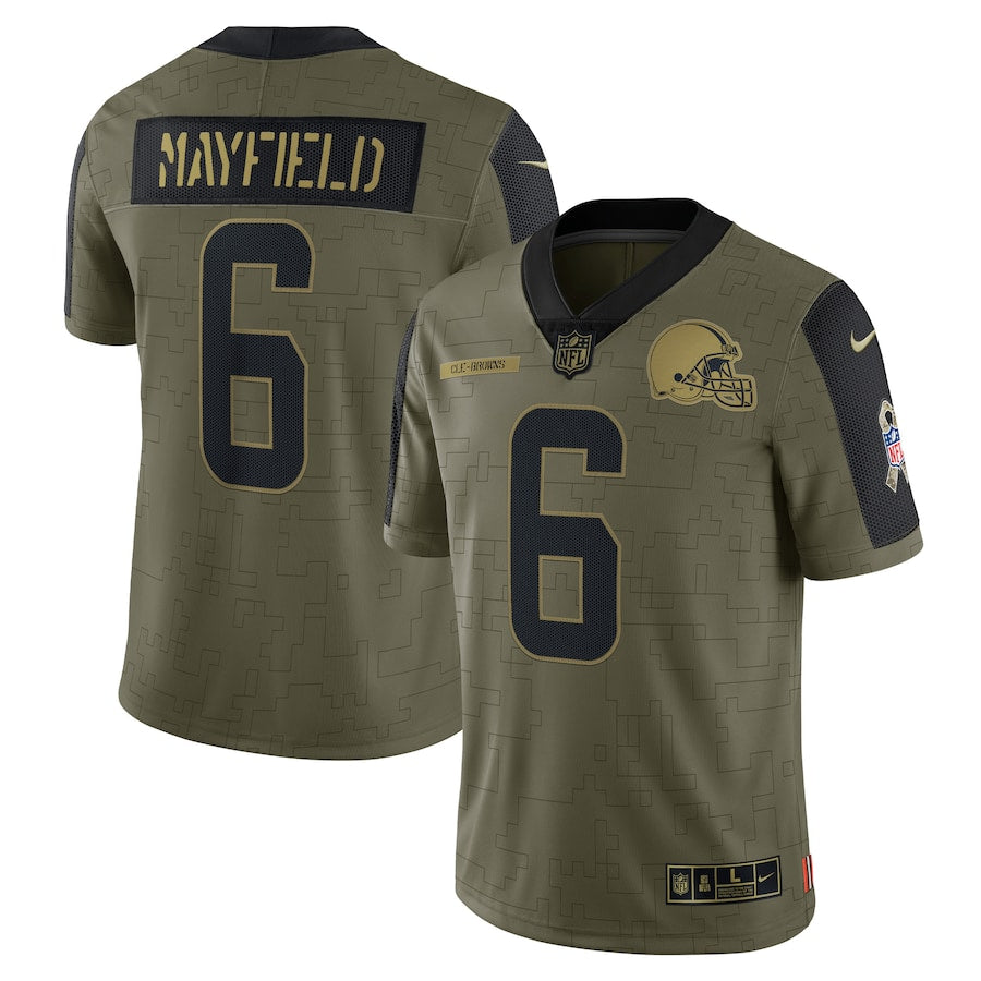 Baker Mayfield Olive Cleveland Browns Salute To Service 2021 Limited Player Jersey