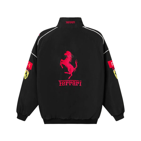 Black Ferrari Vintage Racing Jacket - Sportcify High Quality American Football Jerseys | NFL Jerseys