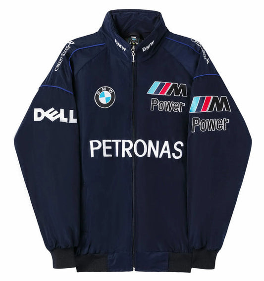 Blue BMW Vintage Racing Jacket - Sportcify High Quality American Football Jerseys | NFL Jerseys