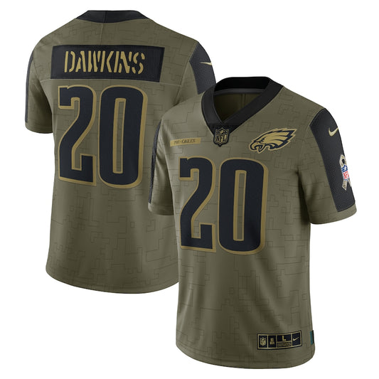 Brian Dawkins Olive Philadelphia Eagles 2021 Salute To Service Retired Player Limited Jersey