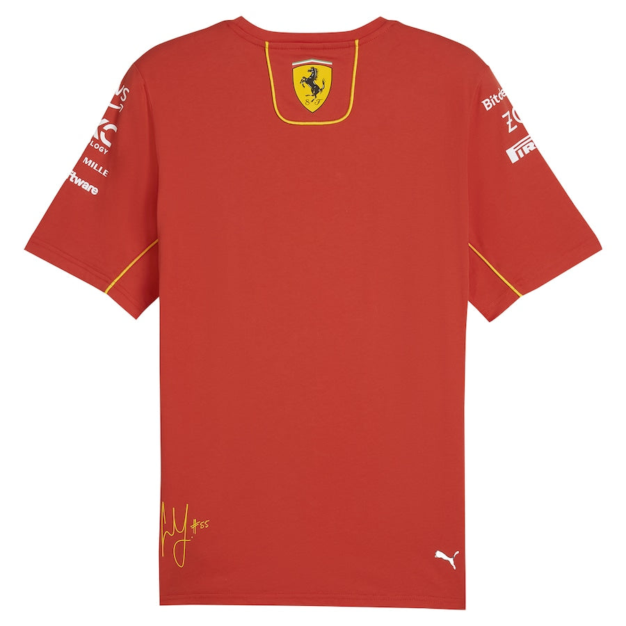 Carlos Sainz Red Scuderia Ferrari 2024 Team T-Shirt