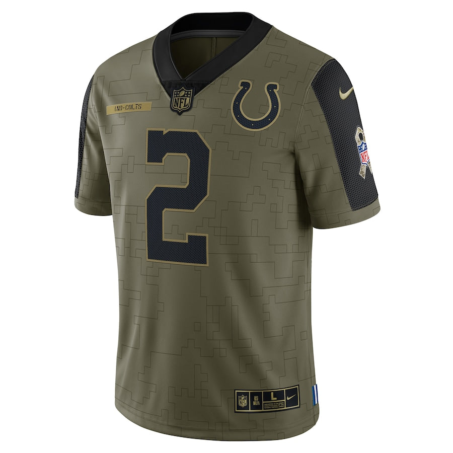 Carson Wentz Olive Indianapolis Colts Salute To Service 2021 Limited Player Jersey