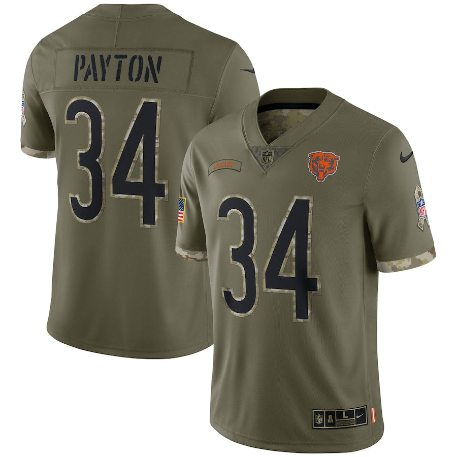 Chicago Bears Walter Payton Olive Salute To Service Retired Player Limited Jersey - Sportcify High Quality American Football Jerseys | NFL Jerseys