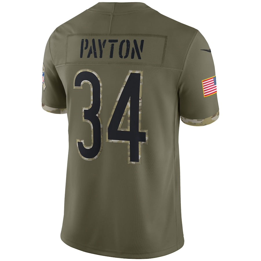 Chicago Bears Walter Payton Olive Salute To Service Retired Player Limited Jersey - Sportcify High Quality American Football Jerseys | NFL Jerseys